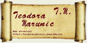 Teodora Marunić vizit kartica